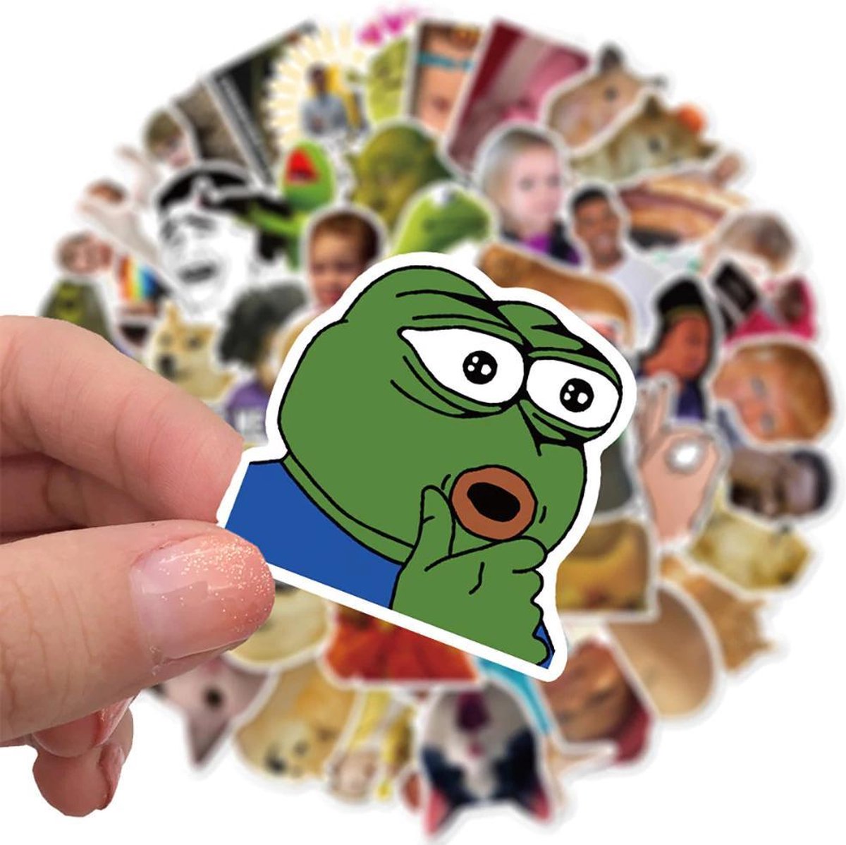 Meme stickers - 50 stuks - Grappige sticker mix met de bekendste memes van het internet - voor computer, laptop, telefoon, agenda etc.