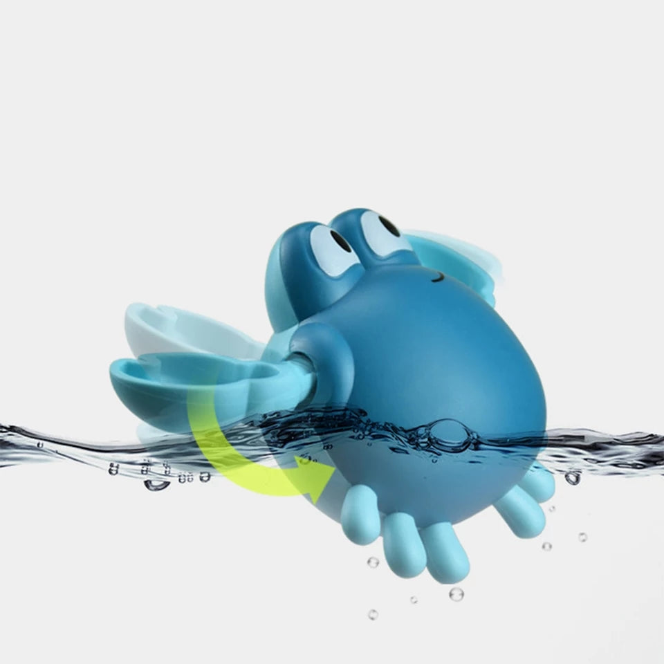 van Theo® - Badspeeltje Krab - Opwindbaar Badspeelgoed - Speelgoed voor in Bad - Blauw - Vanaf 1 jaar