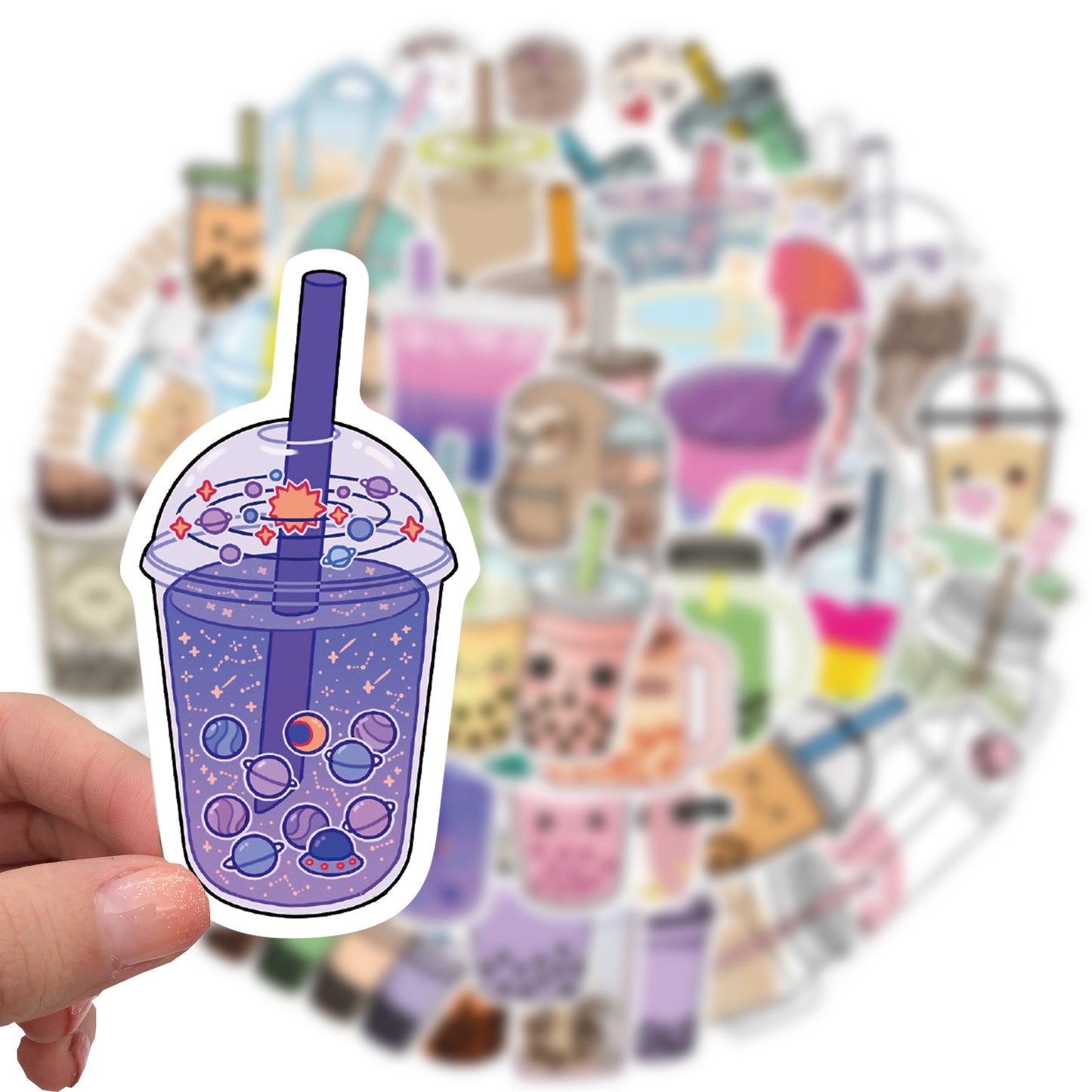 Bubble Tea Stickers - set 50 stuks - Laptop Stickers - Stickervellen