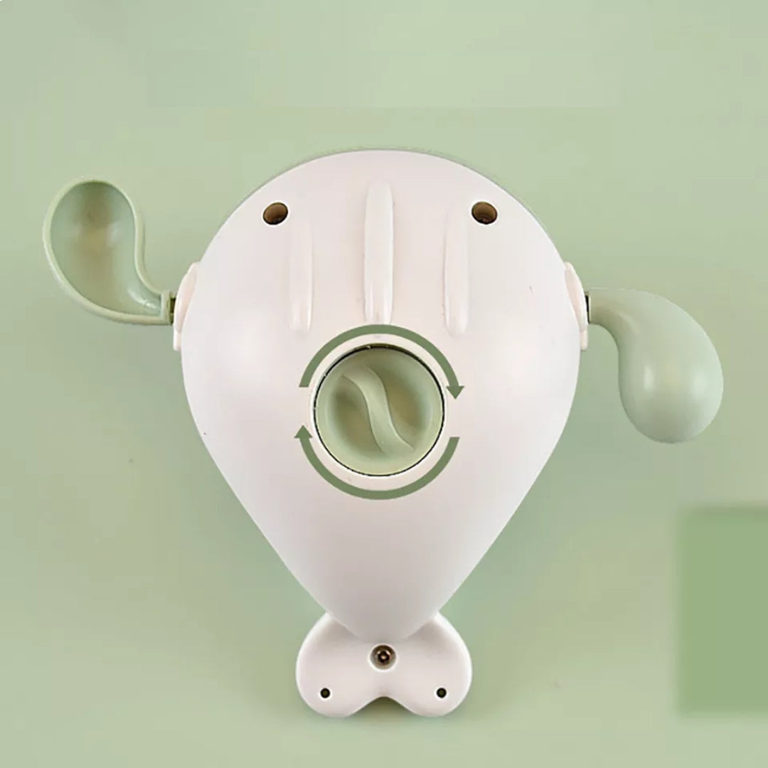 van Theo® - Badspeeltje Walvis - Opwindbaar Badspeelgoed - Water Speelgoed voor in Bad - Mint Groen - Vanaf 1 jaar
