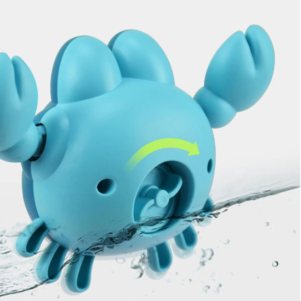 van Theo® - Badspeeltje Krab - Opwindbaar Badspeelgoed - Speelgoed voor in Bad - Blauw - Vanaf 1 jaar