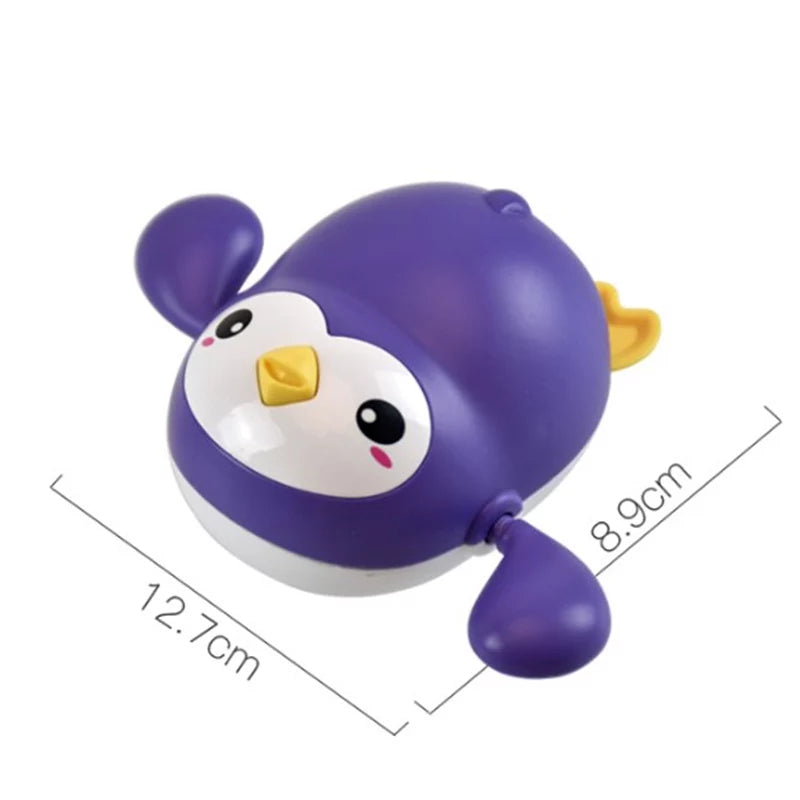 van Theo® - Badspeeltje Pinguin - Opwindbaar Badspeelgoed - Water Speelgoed voor in Bad - Blauw - Vanaf 1 jaar