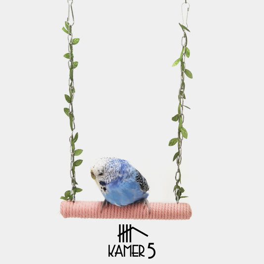 Vogel Schommel Bali - Hout - Ketting - 15 x 24 cm - Vogelkooi - Parkieten Speelgoed - Kanarie
