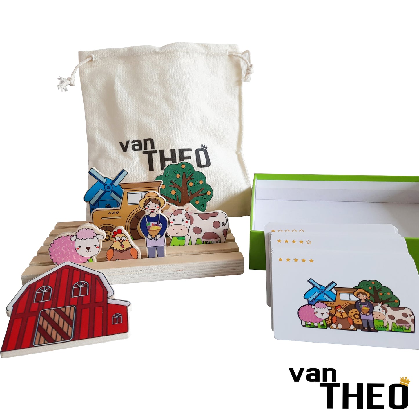 van Theo® Diepte Puzzel - de Boerderij - Houten Puzzel - Smartgames - Speelgoed 3 jaar