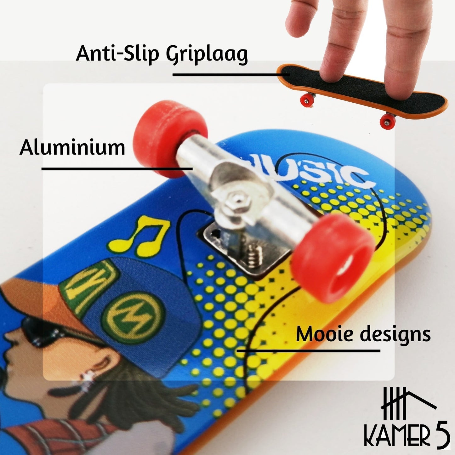 Vinger Skateboard PRO - Aluminium - Music