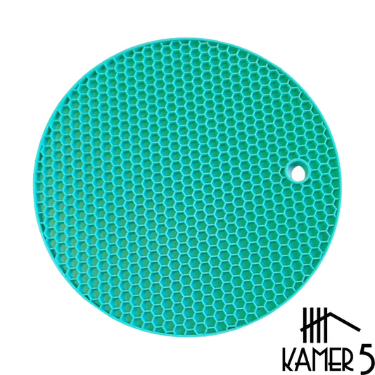 Pannen Onderzetter Turquoise - Siliconen Honingraat Ø18 cm Anti Slip