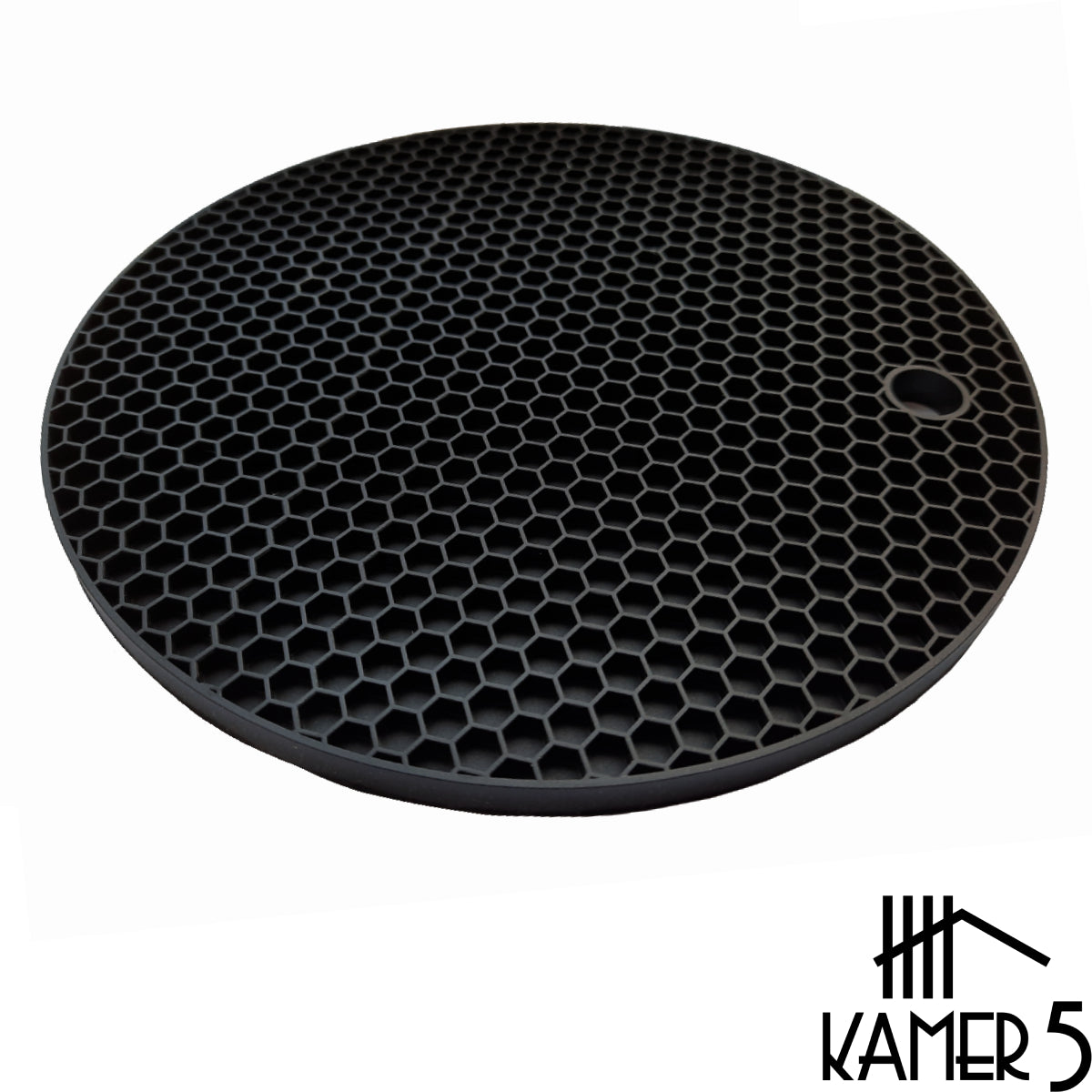 Pannen Onderzetter Zwart - Siliconen Honingraat Ø18 cm Anti Slip
