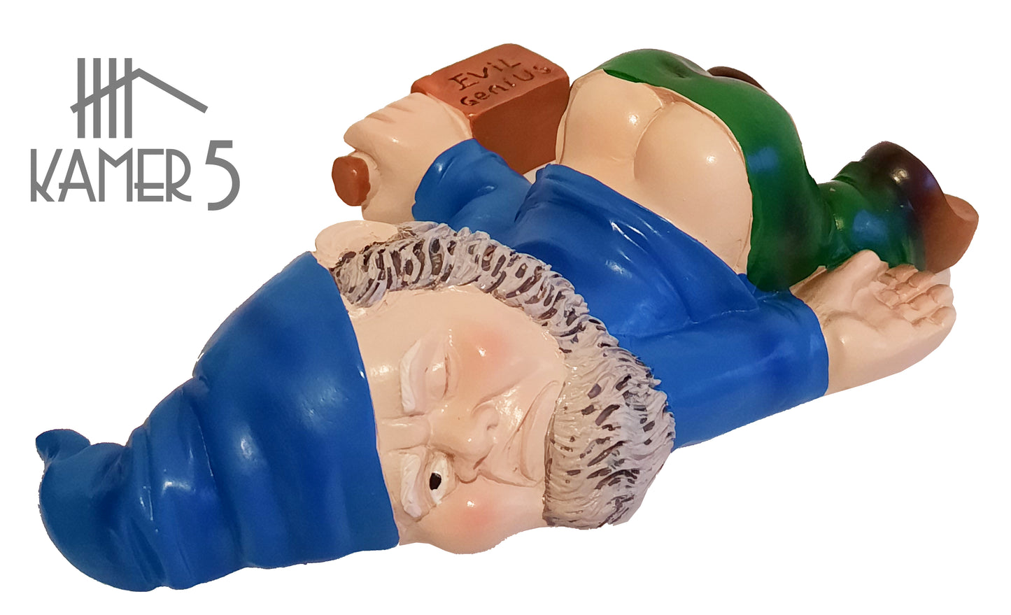 Dronken Tuinkabouter Klein - 15 cm - Blauw