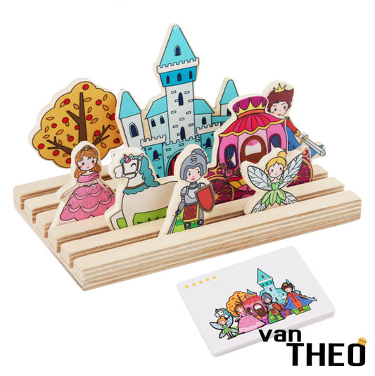 van Theo® Diepte Puzzel - Prinsen & Prinsessen - Houten Puzzel - Smartgames - Speelgoed 3 jaar