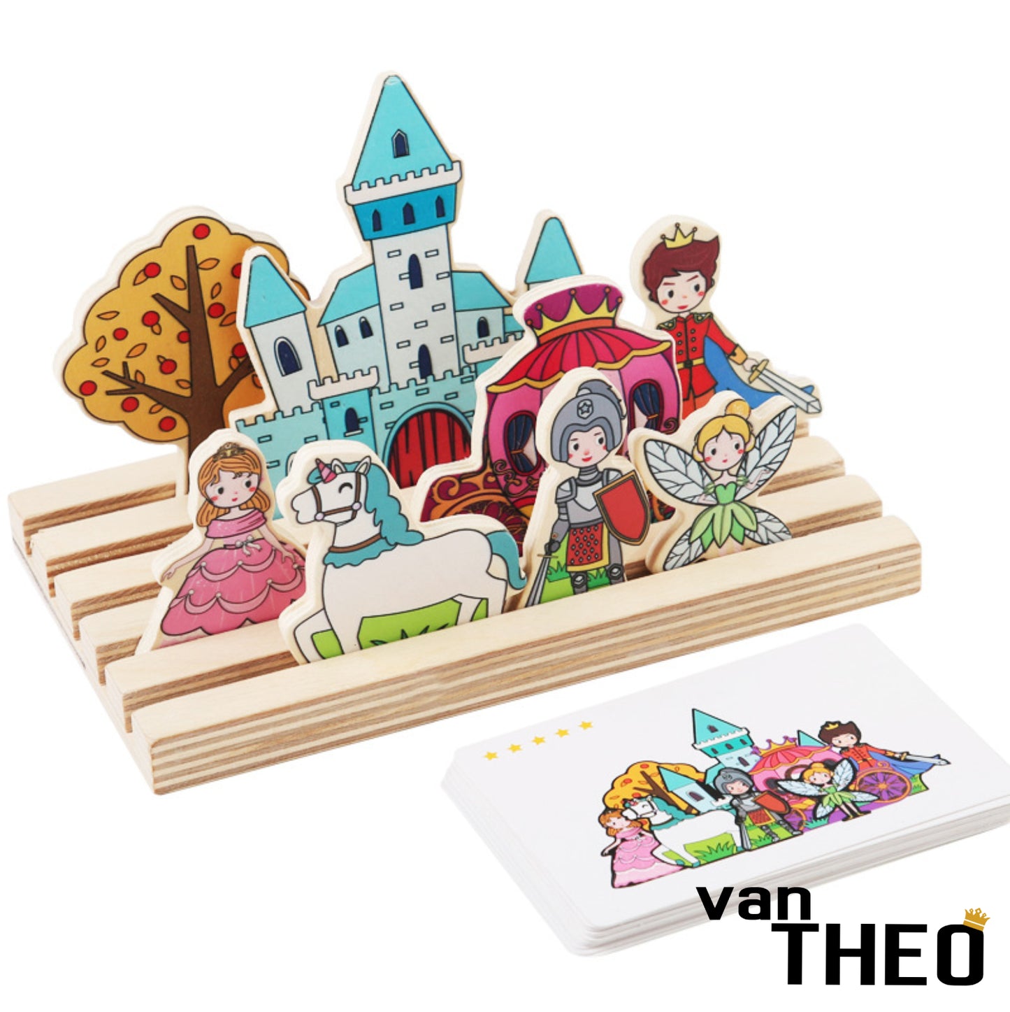 van Theo® Diepte Puzzel - Prinsen & Prinsessen - Houten Puzzel - Smartgames - Speelgoed 3 jaar