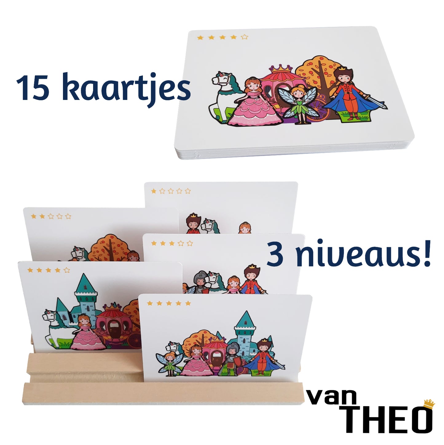 van Theo® Diepte Puzzel - Prinsen & Prinsessen - Houten Puzzel - Smartgames - Speelgoed 3 jaar