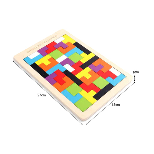 Houten Puzzel - Tetris - Houten Speelgoed - Vormen Puzzel