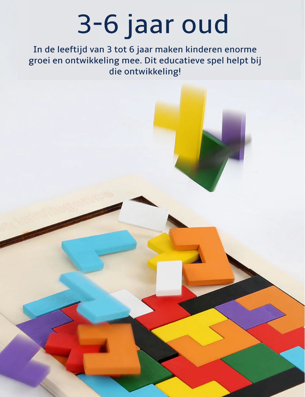 Houten Puzzel - Tetris - Houten Speelgoed - Vormen Puzzel