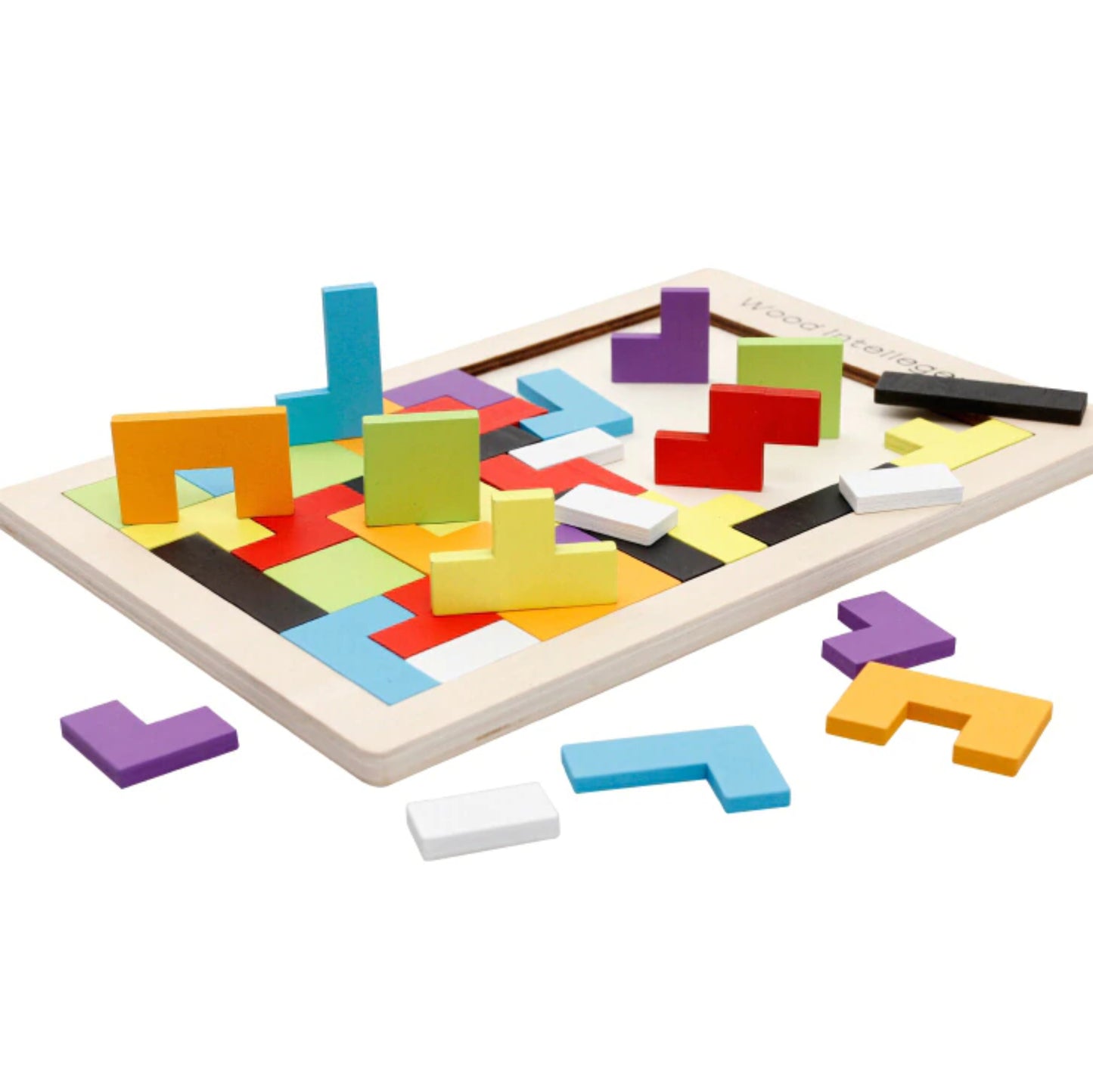Houten Puzzel - Tetris - Houten Speelgoed - Vormen Puzzel