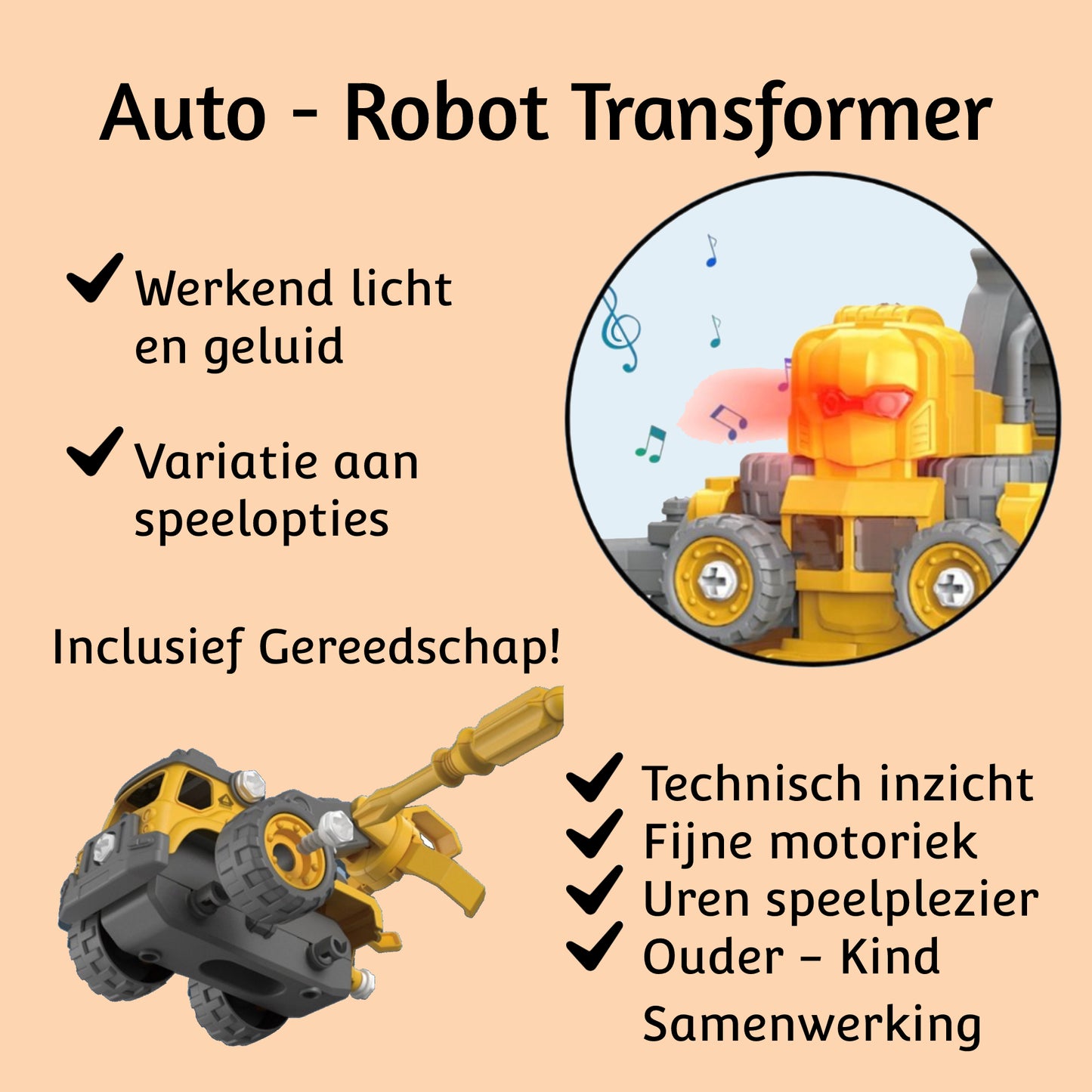 Robot Transformers - Speelgoed Auto 5-in-1 Set - Bouwpakket (50% KORTING - OP=OP)