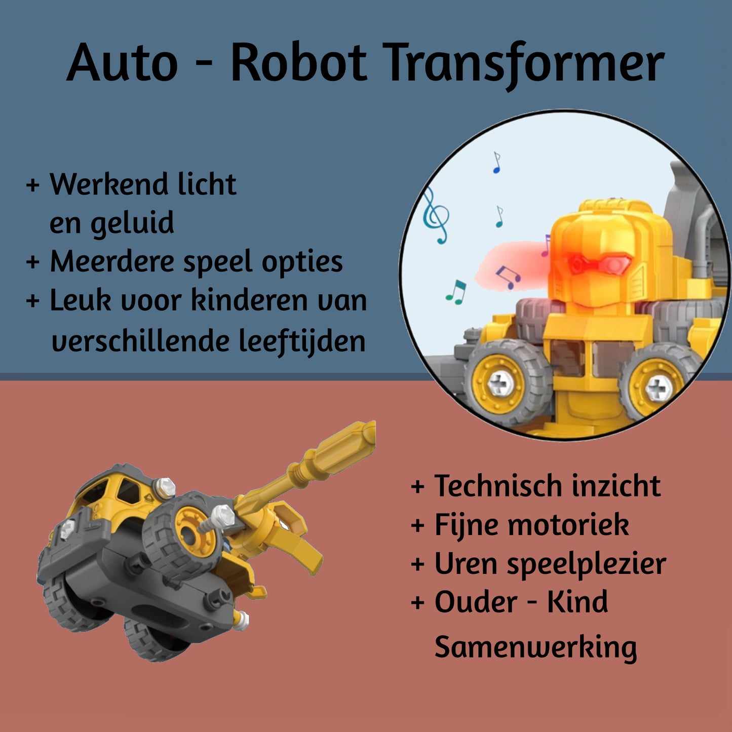 Robot Transformers - Speelgoed Auto 5-in-1 Set - Bouwpakket (50% KORTING - OP=OP)