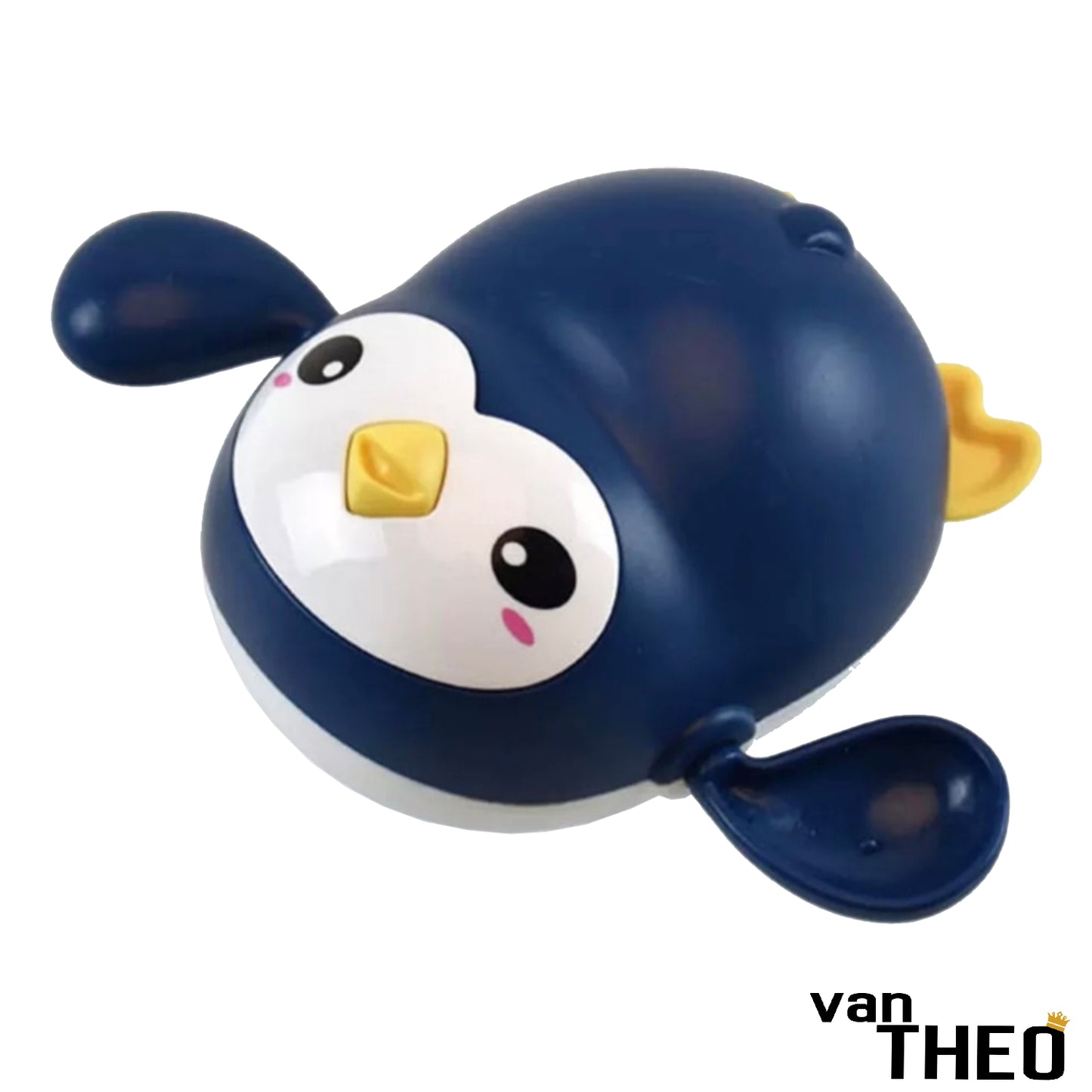 van Theo® - Badspeeltje Pinguin - Opwindbaar Badspeelgoed - Water Speelgoed voor in Bad - Blauw - Vanaf 1 jaar