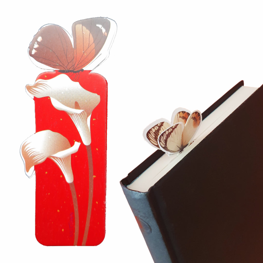 van Theo® Boekenlegger Vlinder & Bloem – Bladwijzer - Bookmark – Kaartje - Kleine Cadeautjes