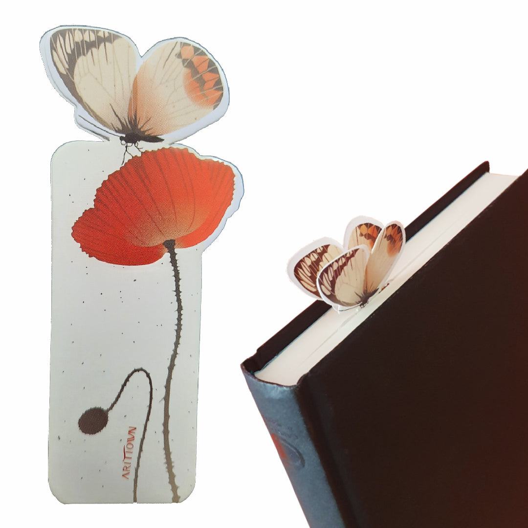 van Theo® Boekenlegger Vlinder & Bloem – Bladwijzer - Bookmark – Kaartje - Kleine Cadeautjes