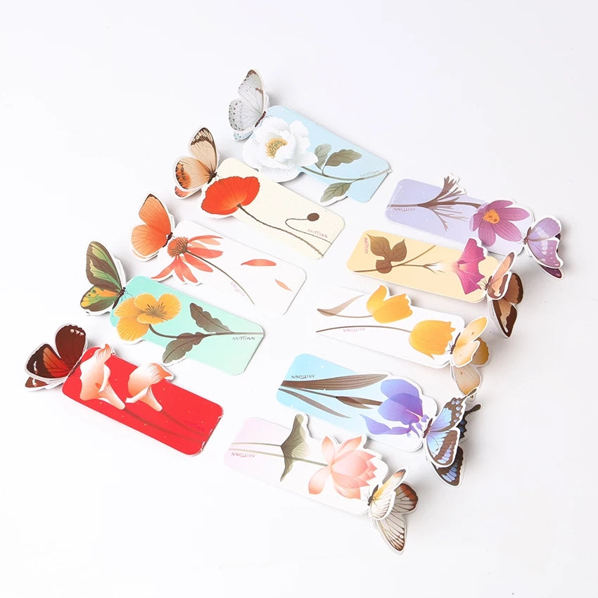 van Theo® Boekenlegger Vlinder & Bloem – Bladwijzer - Bookmark – Kaartje - Kleine Cadeautjes