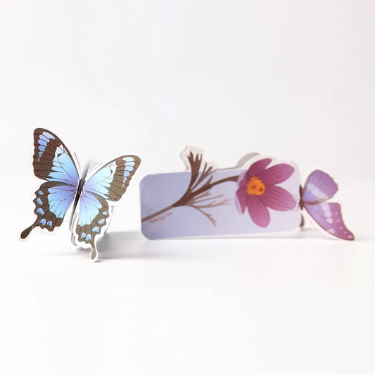 van Theo® Boekenlegger Vlinder & Bloem – Bladwijzer - Bookmark – Kaartje – Classic - Kleine Cadeautjes