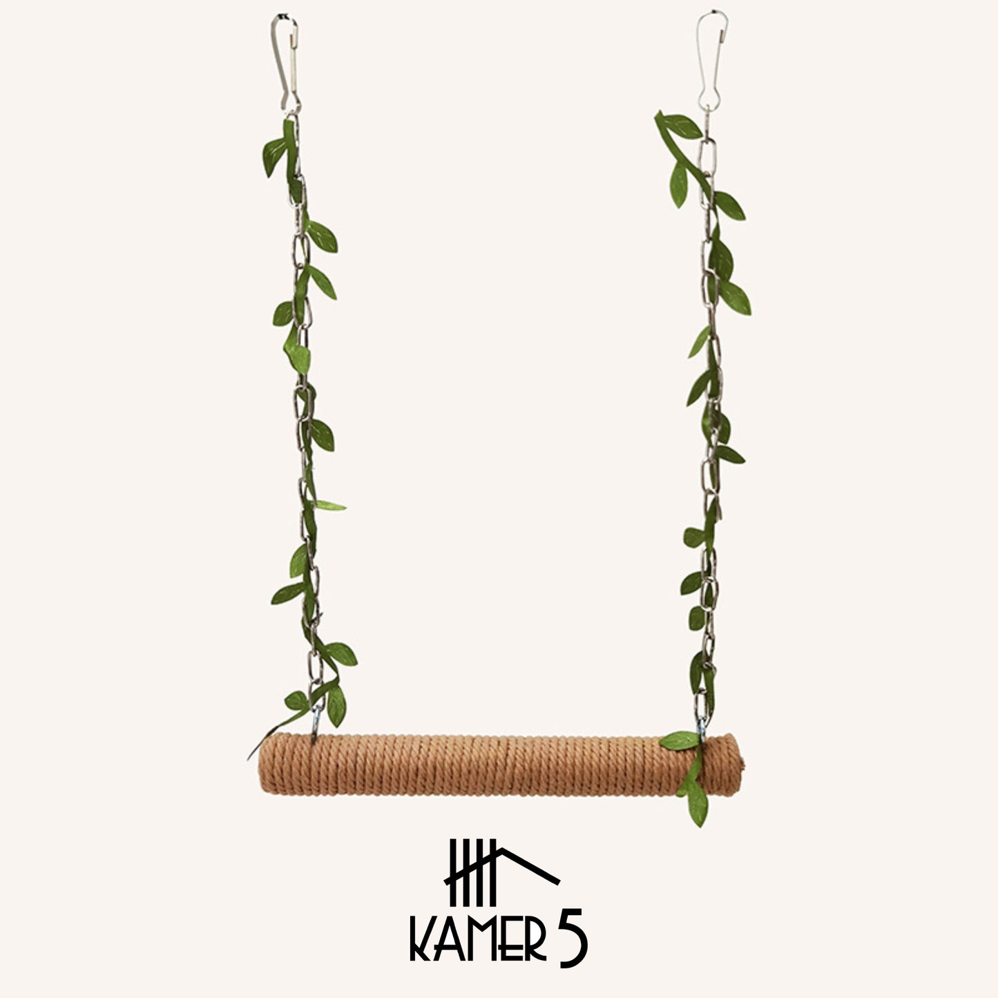 Vogel Schommel Bali - Hout - Ketting - 15 x 24 cm - Vogelkooi - Parkieten Speelgoed - Kanarie