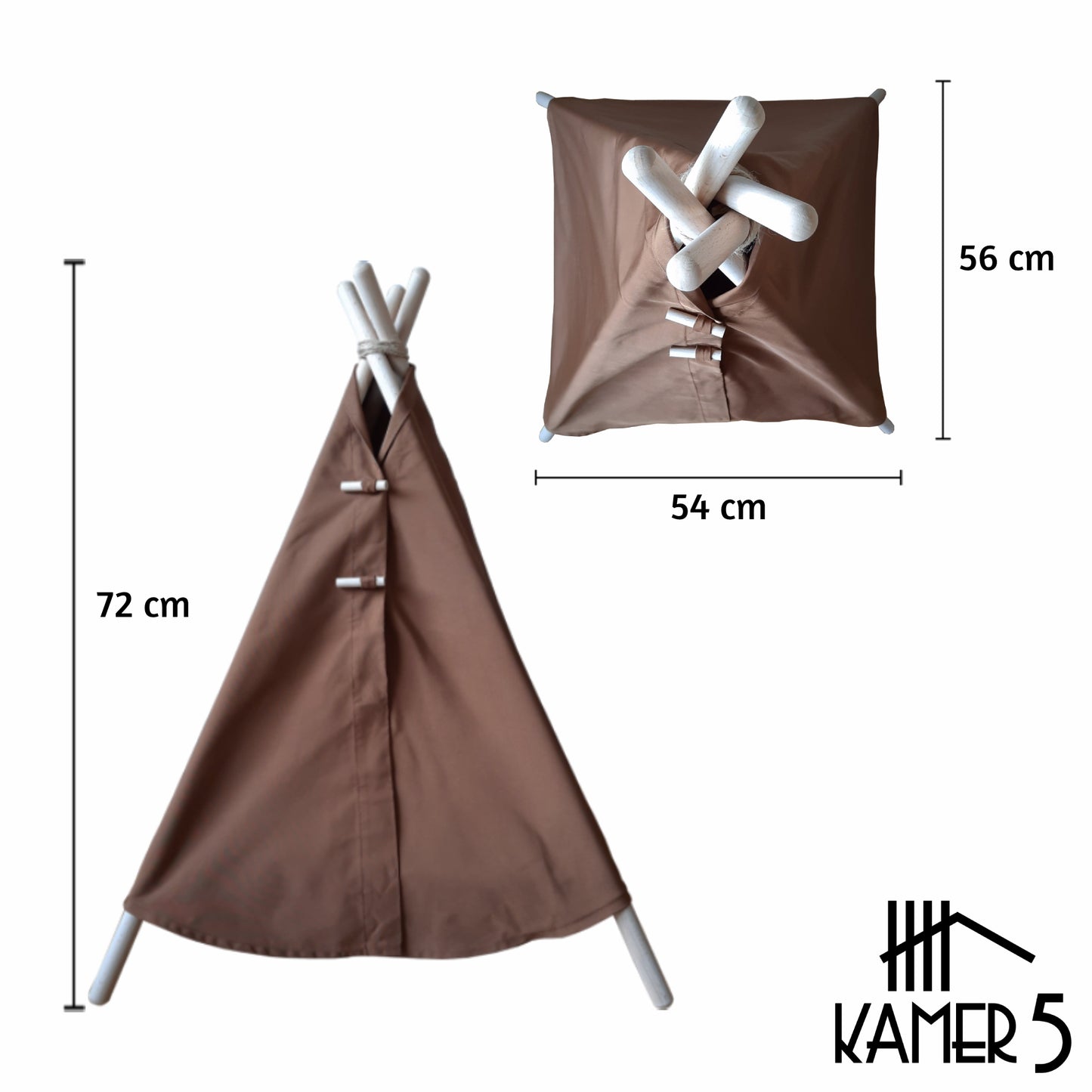 Kattenmand Oxford Luxury Tipi Tent - Kattenbed Mokka-Bruin