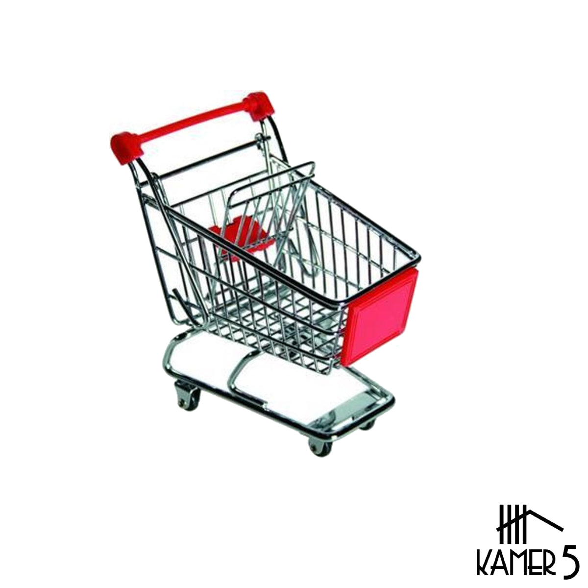 Mini winkelwagentje - Rood 14 cm - Speelgoed Boodschappenwagen