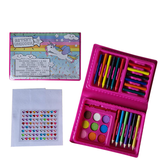 Roze Unicorn 42-delige Tekenset
