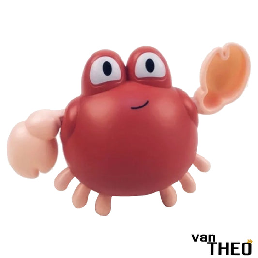 van Theo® - Badspeeltje Krab - Opwindbaar Badspeelgoed - Speelgoed voor in Bad - Rood - Vanaf 1 jaar