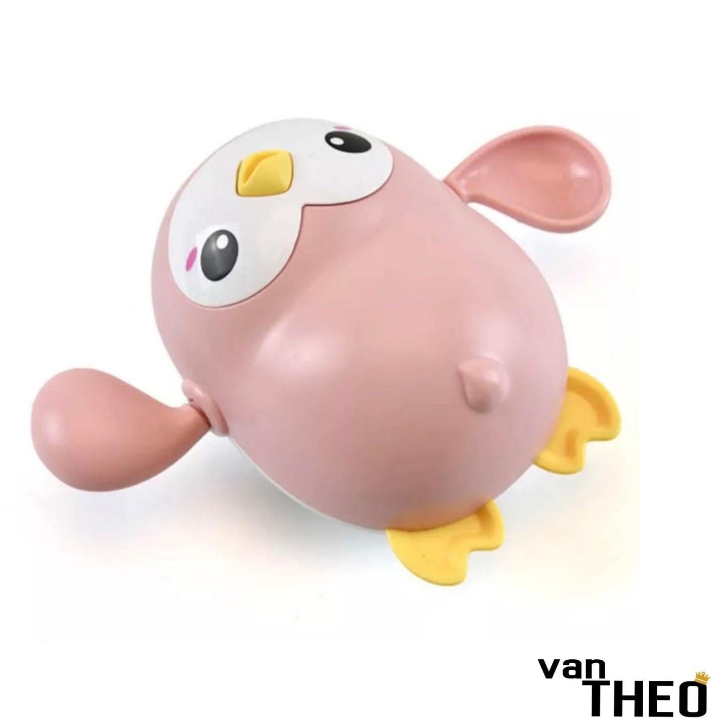 van Theo® - Badspeeltje Pinguin - Opwindbaar Badspeelgoed - Water Speelgoed voor in Bad - Roze - Vanaf 1 jaar