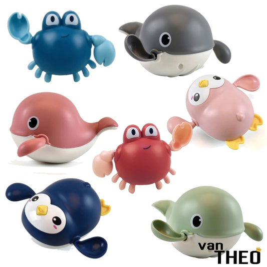 van Theo® - Badspeeltje Set 3 stuks- Opwindbaar Badspeelgoed - Speelgoed voor in Bad - Vanaf 1 jaar