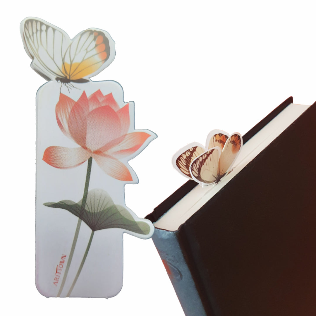 van Theo® Boekenlegger Vlinder & Bloem – Bladwijzer - Bookmark – Kaartje - Kleine Cadeautjes